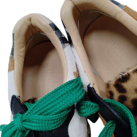 281328AQ (S5) Burberry Shoe London Sneakers Men Brown Leather - Picture 6 of 9